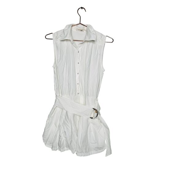 RAMY BROOK White 100% Cotton Collared Sleeveless Nyomi Romper Size XS - Picture 5 of 13